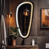 Espejo LED Asimétrico Vertical | Botones táctiles | Función antivaho | Temperatura de color ajustable - Reyze Seria Salono Model 1